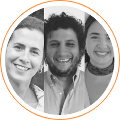 Ximena Sommer, Juan Martín Fernández y Sofía Puig.